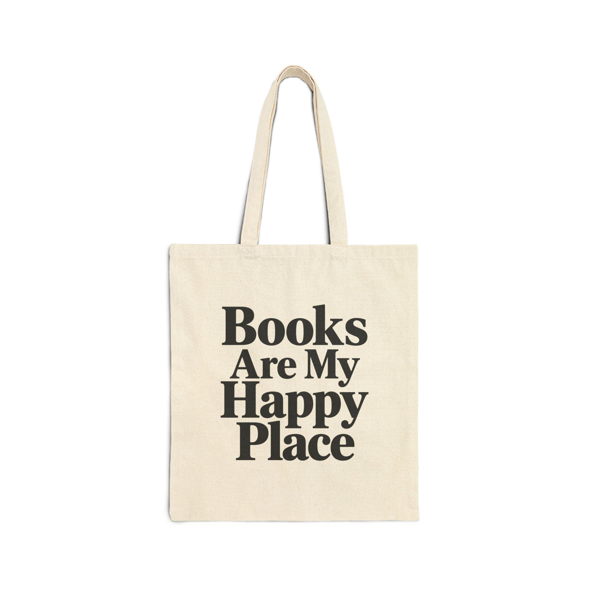 Books Are My Happy Place Canvas Tote Bag – Book Lover Canvas Tote
