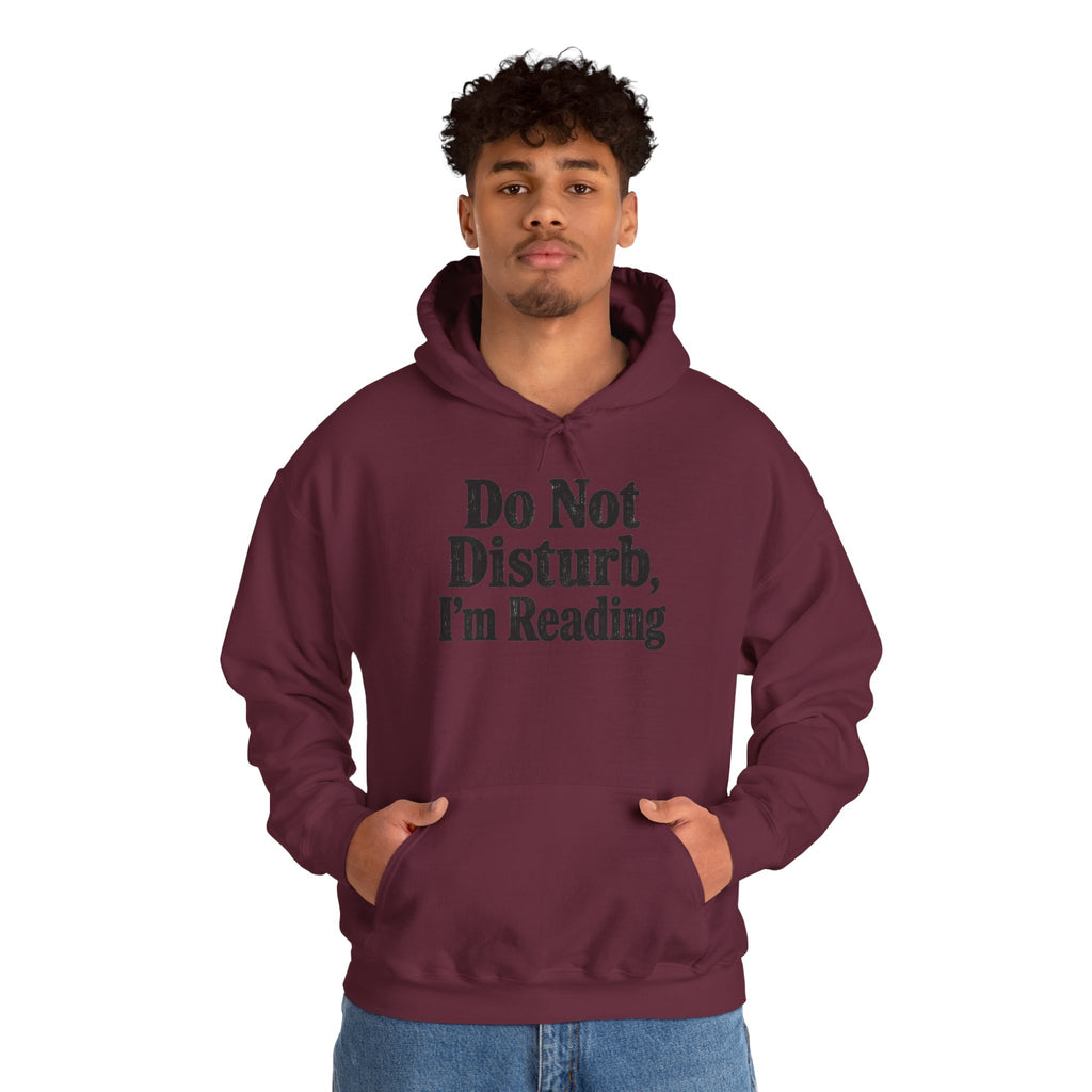 Do Not Disturb, I'm Reading Hoodie – Cozy Book Lover Hooded Sweatshirt