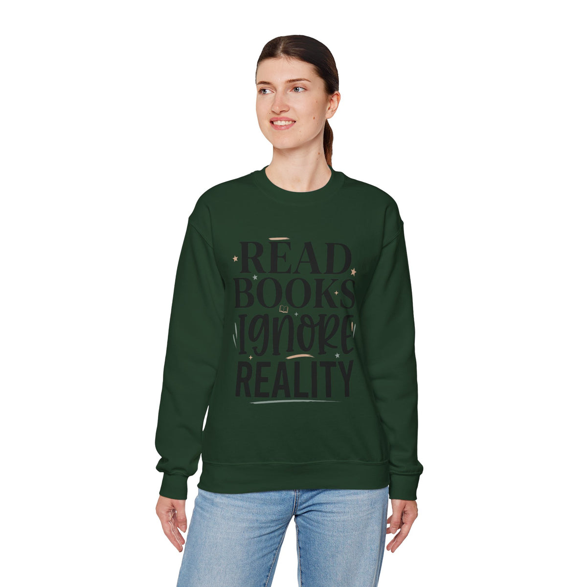 Read Books Ignore Reality Sweatshirt – Cozy Book Lover Crewneck